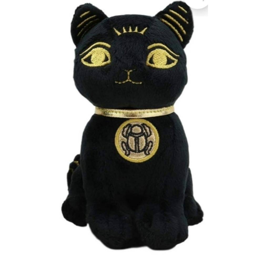 Summit Collection | Egyptian Plush Black and Gold Bastet Cat Stuffed Animal